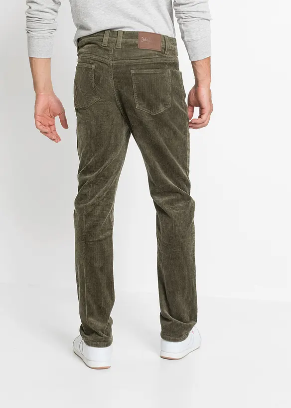 Slim Fit-kordfløyelsbukse med stretch og komfortsnitt, bonprix