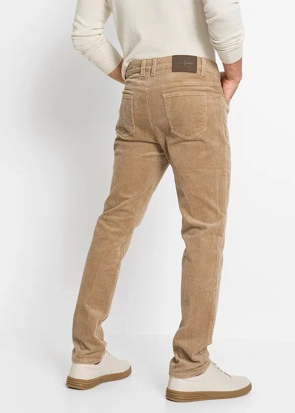 Slim Fit-kordfløyelsbukse med stretch og komfortsnitt, bonprix