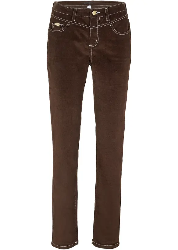 Slim Fit-kordfløyelsbukse med stretch, bonprix