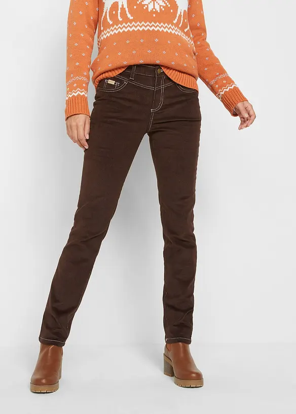 Slim Fit-kordfløyelsbukse med stretch, bonprix