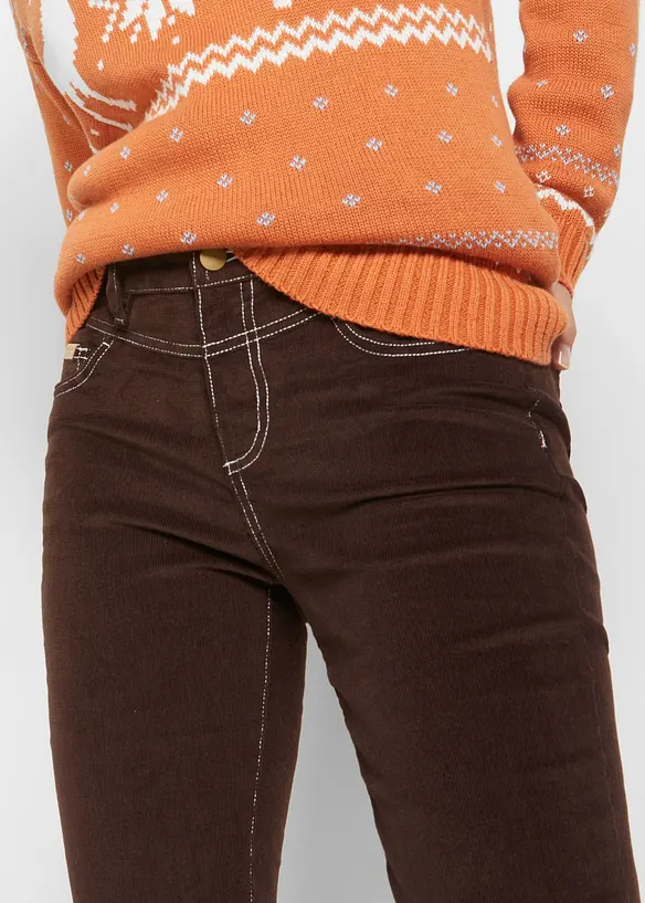 Slim Fit-kordfløyelsbukse med stretch, bonprix