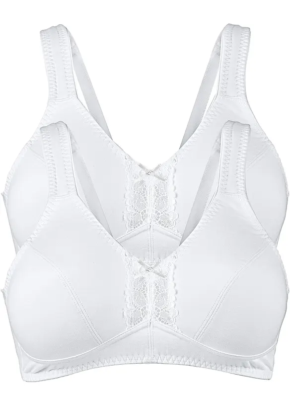 BH uten spiler med økologisk bomull (2-pack), bonprix
