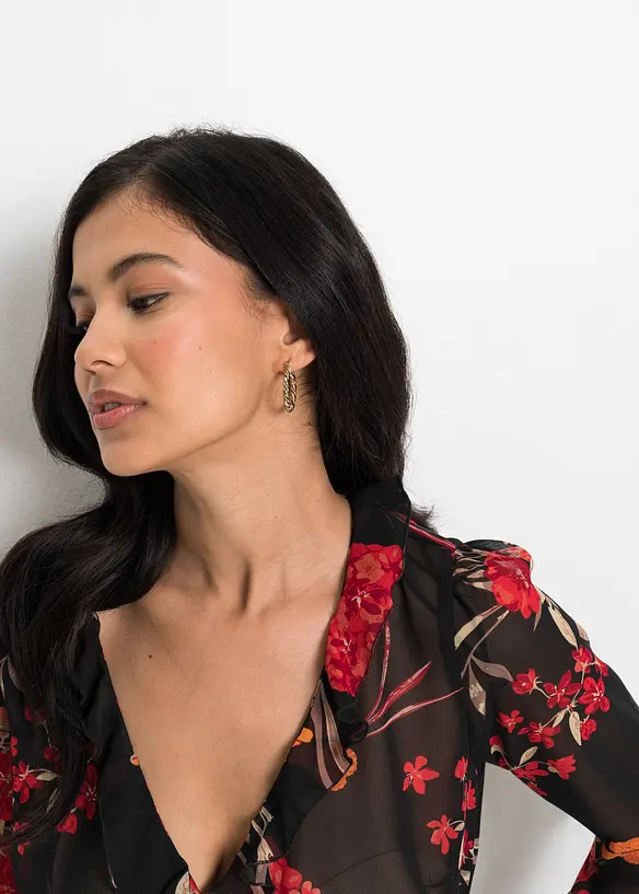 Chiffonbluse i omslagsmodell, bonprix