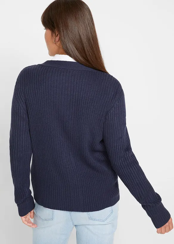 Ribbestrikket cardigan, bonprix