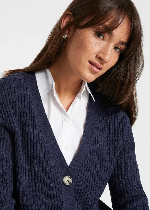 Ribbestrikket cardigan, bonprix