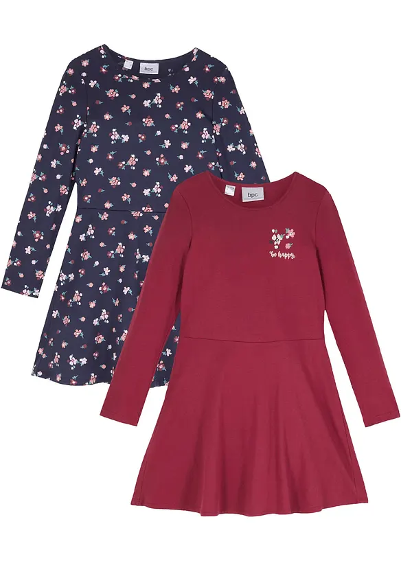 Jerseykjole av økologisk bomull  (2-pack), bonprix