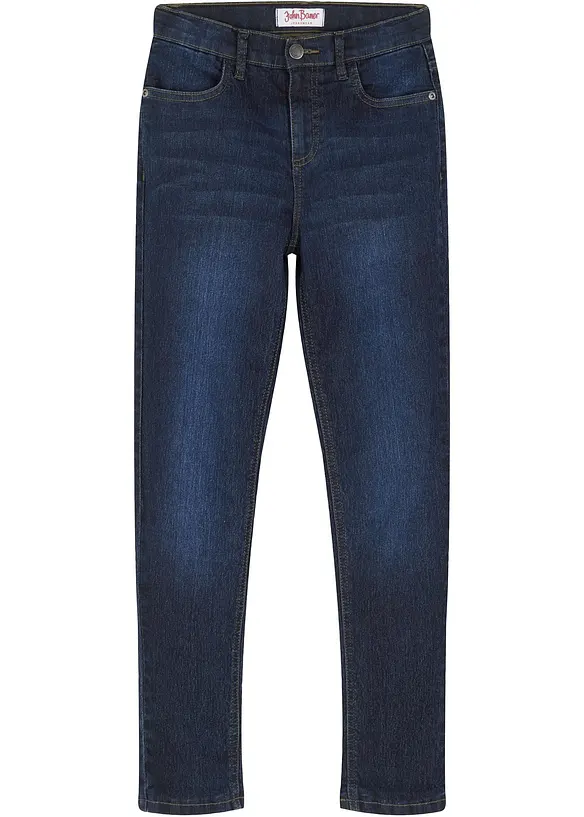 Termojeans med  jerseyfôr, Mid Waist, bonprix