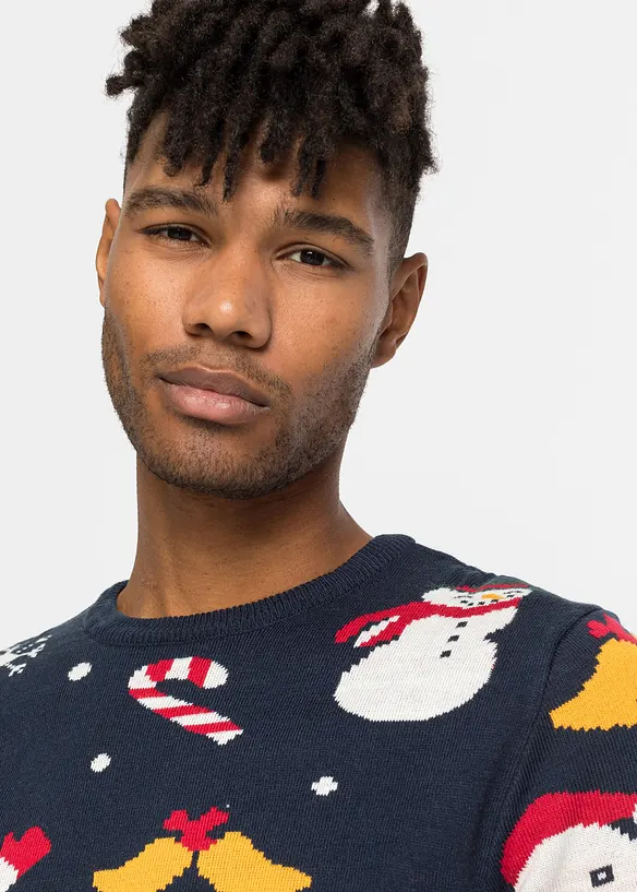 Finstrikket genser med julemotiv, bonprix