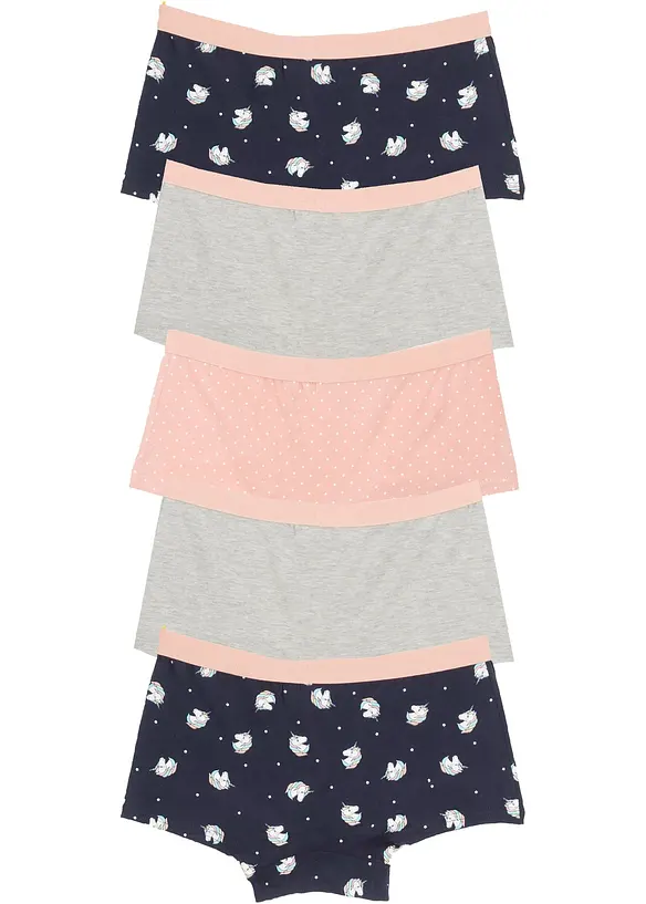 Truse med høy midje og myk, økologisk bomull (5-pack), bonprix