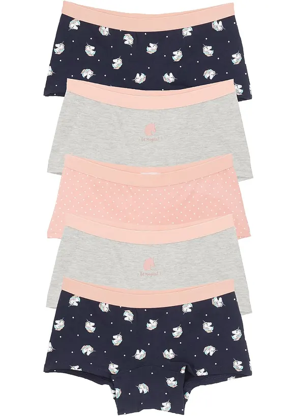 Truse med høy midje og myk, økologisk bomull (5-pack), bonprix