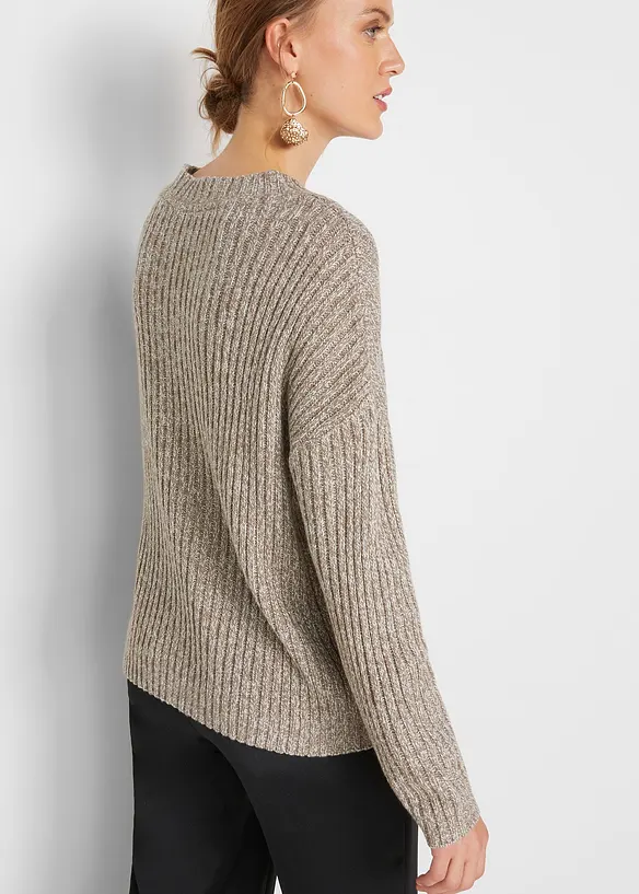 Oversized genser med flettemønster, bonprix