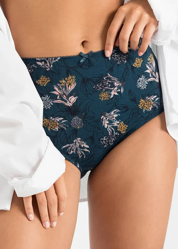 High Waist-truse med økologisk bomull (4-pack), bonprix