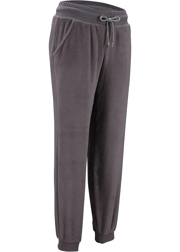 Fleece-joggebukse med komfortlinning, bonprix