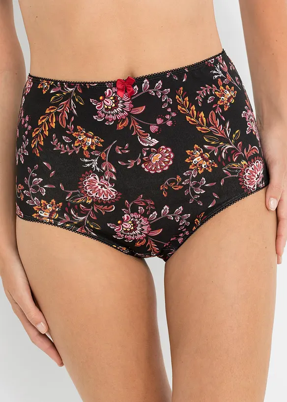 Highwaist-truse med bomull (4-pack), bonprix