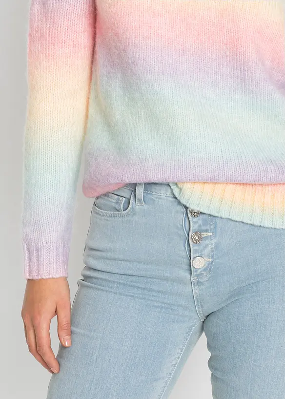 Grovstrikket genser i myk garnmiks med ull, bonprix