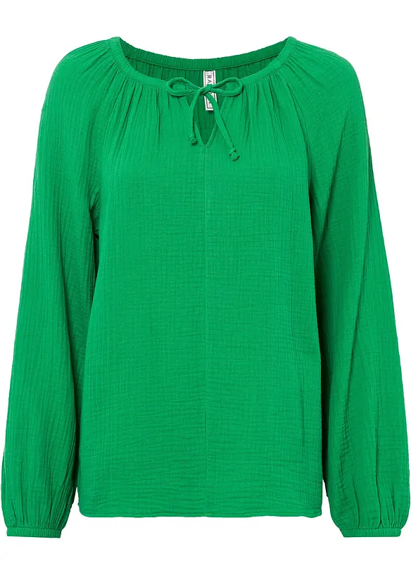 Musselinbluse i bomull, bonprix
