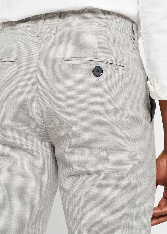 Regular Fit-pull on-bukse i chinos-modell med lin, Straight, bonprix