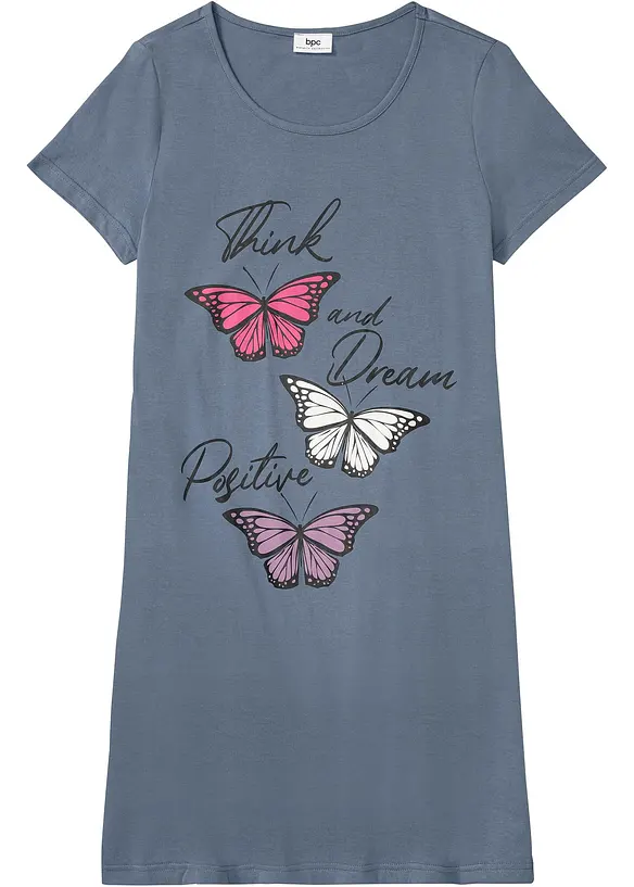 Kort nattkjole i 100% &oslash;kologisk bomull, bonprix