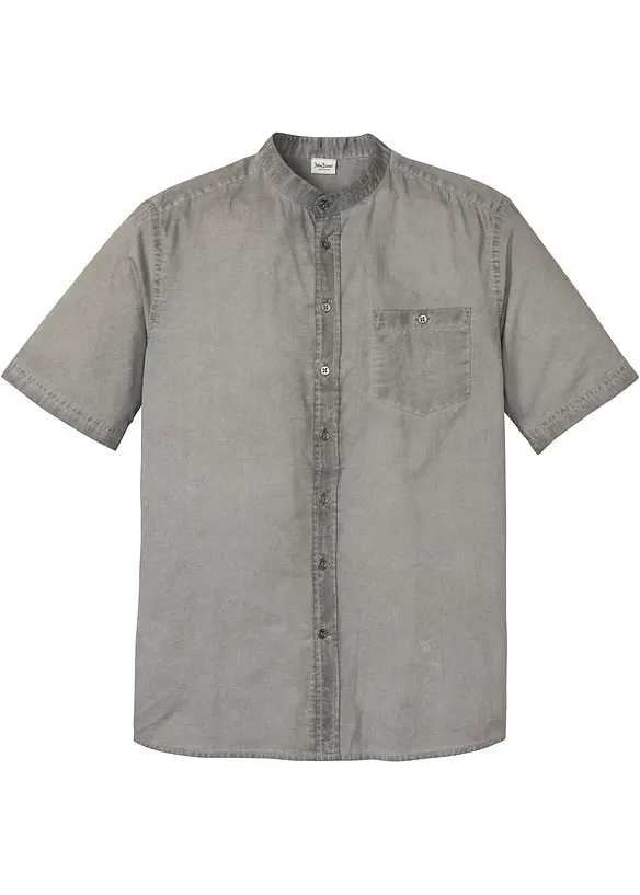 Kortermet skjorte i vasket look, bonprix