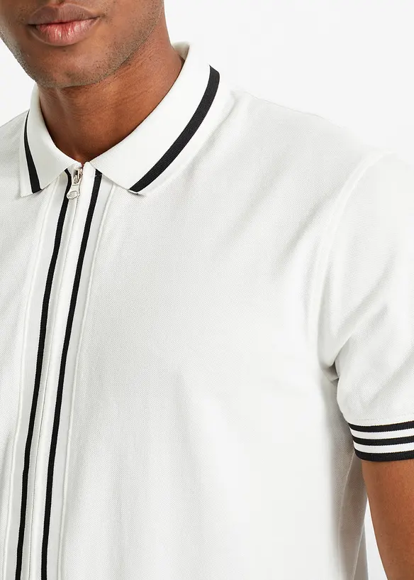 Pik&eacute;-poloskjorte i 100% bomull med glidel&aring;s, bonprix