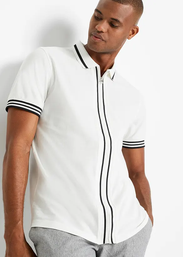 Pik&eacute;-poloskjorte i 100% bomull med glidel&aring;s, bonprix