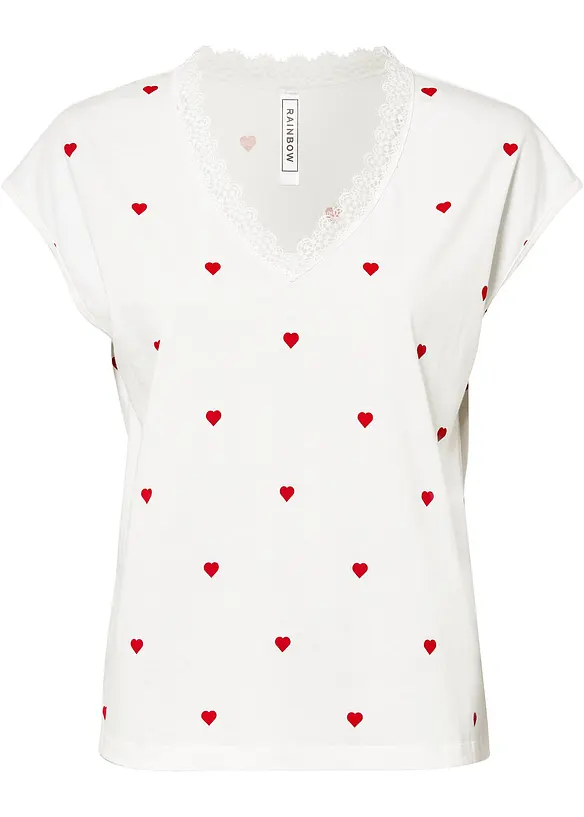 Topp i 100% bomull med trykk, bonprix