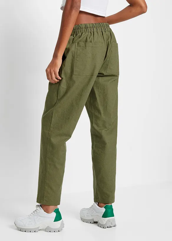 Slip on-bukse av luftig linmiks, bonprix