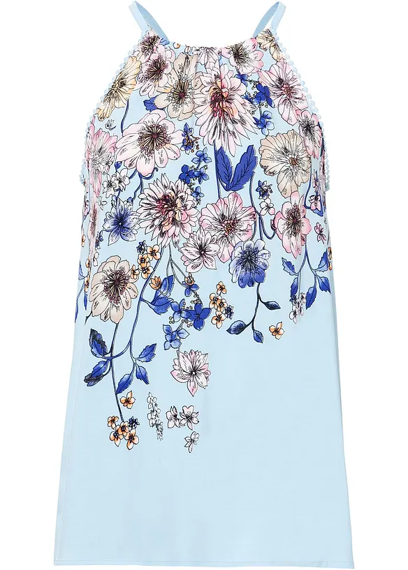 Ermeløs bluse i lett viskose, bonprix