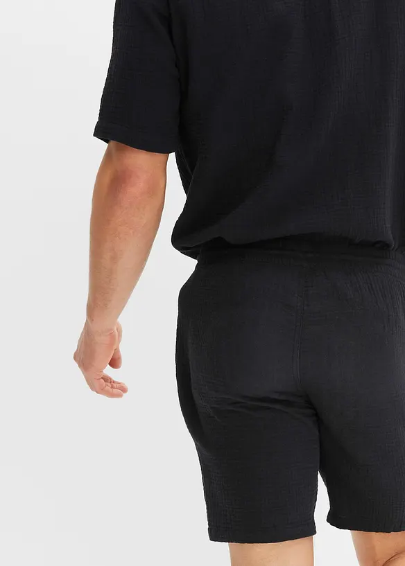 Shorts i 100% bomullsmusselin, Regular Fit, bonprix