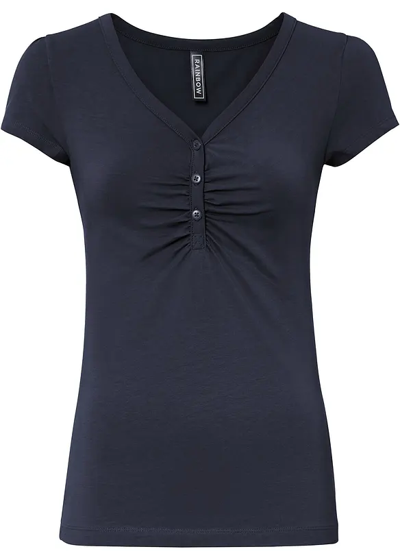 Topp med knappestolpe, med &oslash;kologisk bomull, bonprix