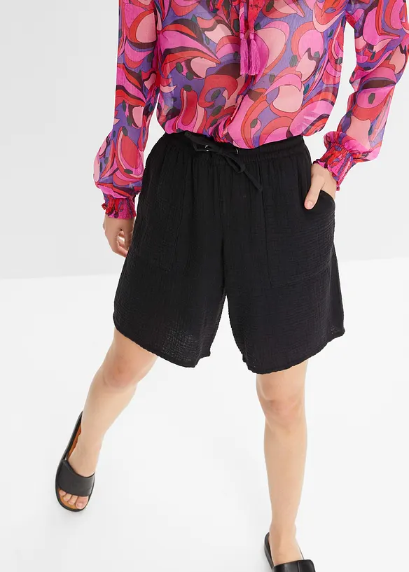 Slip on-bermudashorts av musselin, bonprix