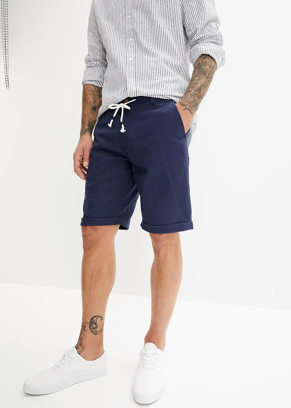 Bermudashorts i luftig  linmiks, Regular Fit, bonprix