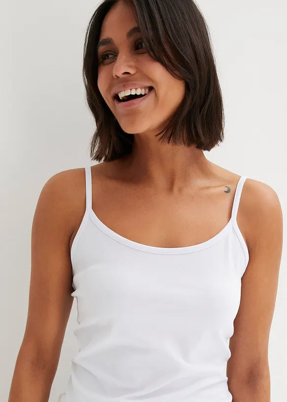 Singlet i økologisk bomull (2-pack), bonprix