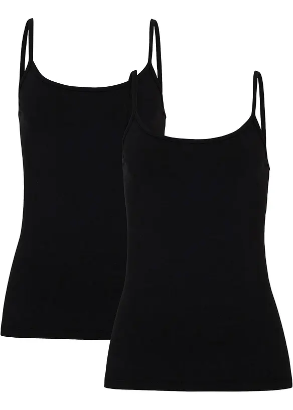Singlet i &oslash;kologisk bomull (2-pack), bonprix