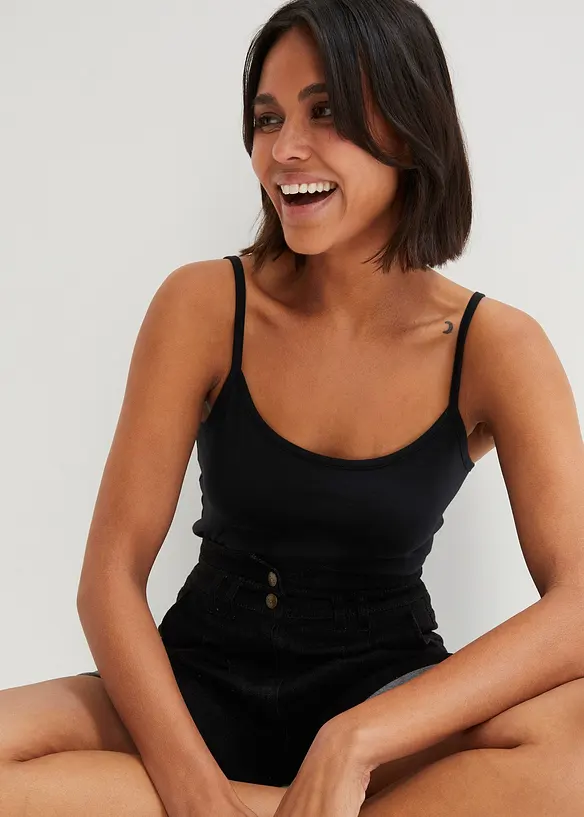 Singlet i &oslash;kologisk bomull (2-pack), bonprix