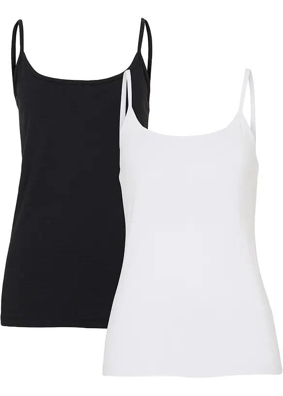Singlet i økologisk bomull (2-pack), bonprix