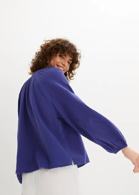 Oversized bluse i musselin, bonprix