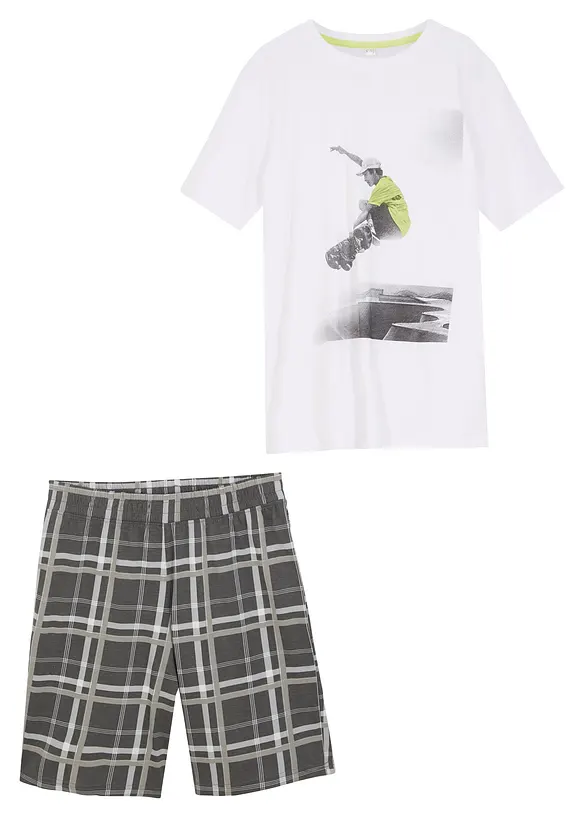 T-skjorte og trikotshorts i økologisk bomull (2-delt sett), bonprix