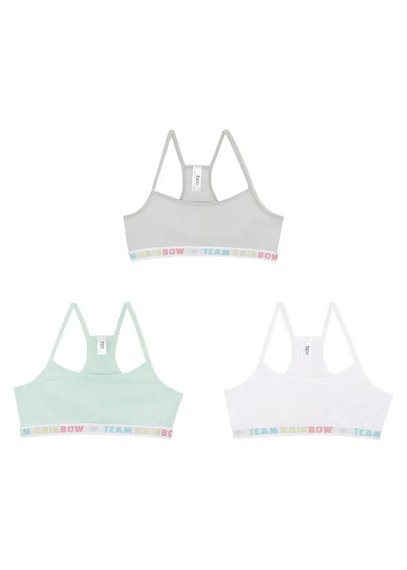 Bustier i myk bomull (3-pack), bonprix