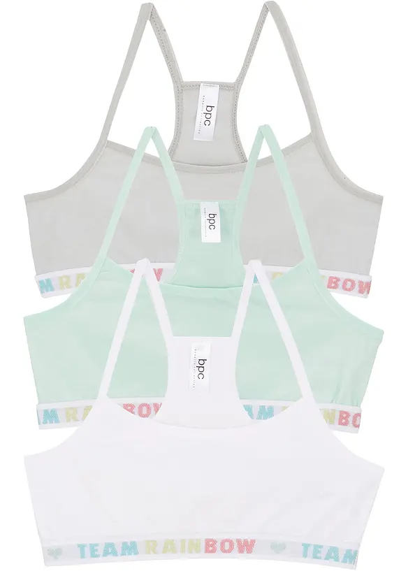 Bustier i myk bomull (3-pack), bonprix