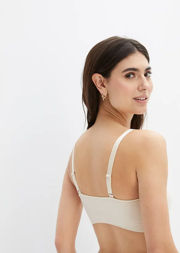 Vattert Feel Comfort Seamless Bandeau-BH med avtagbare stropper, bonprix