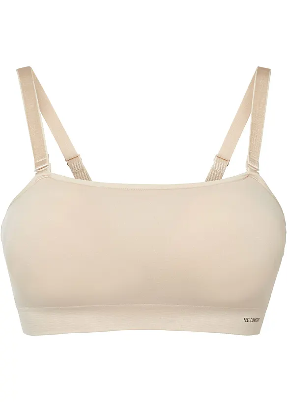 Vattert Feel Comfort Seamless Bandeau-BH med avtagbare stropper, bonprix