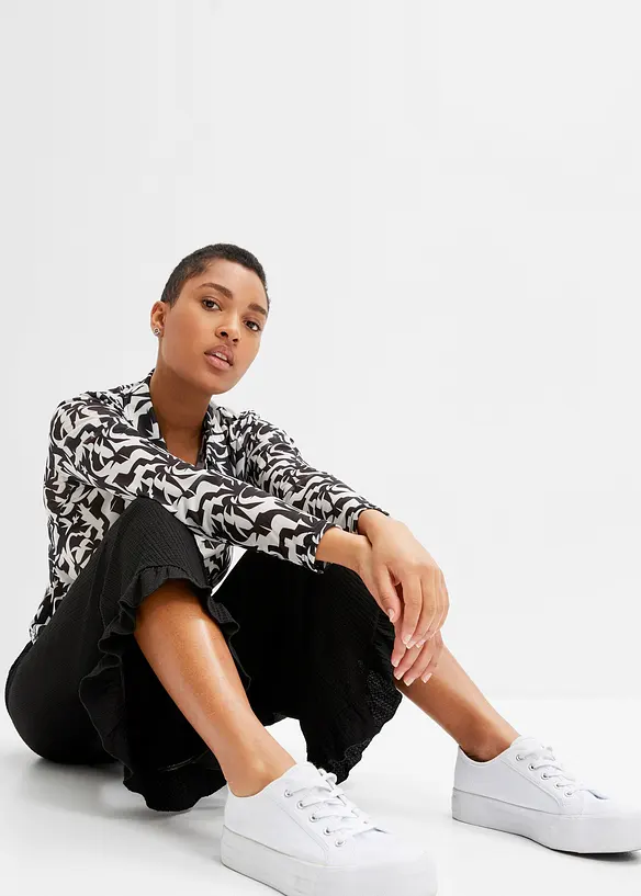 Pull on-bukse i strukturert krepp, bonprix
