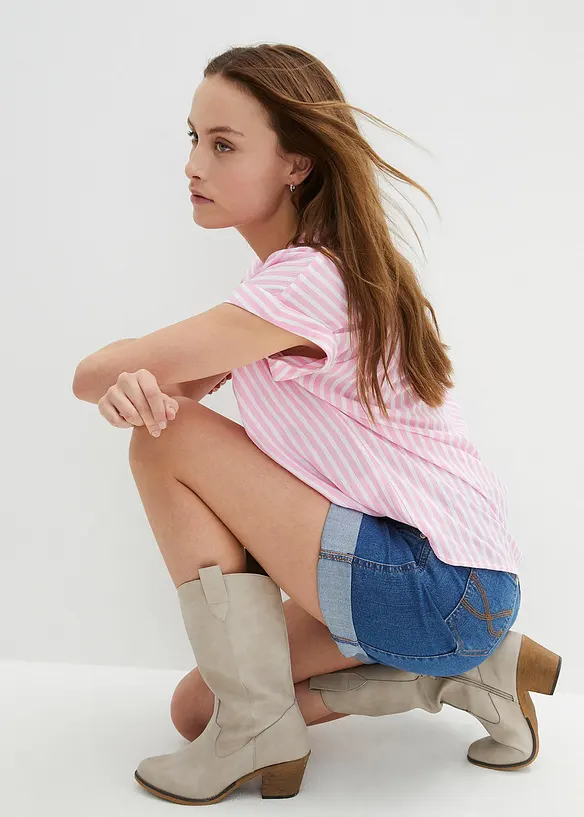 Kortermet bluse i lett viskose, bonprix