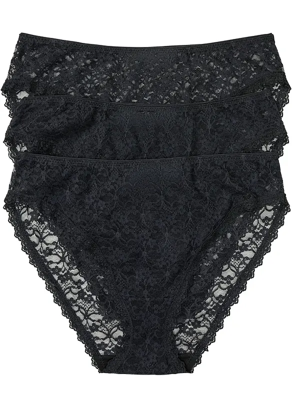 High Leg-truse i resirkulert blondemateriale (3-pack), bonprix