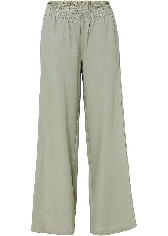 Vid bukse i linmiks, bonprix