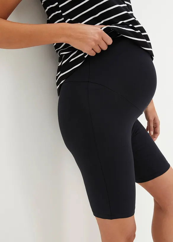 Mamma-sykkelbukse i økologisk bomull (2-pack), bonprix