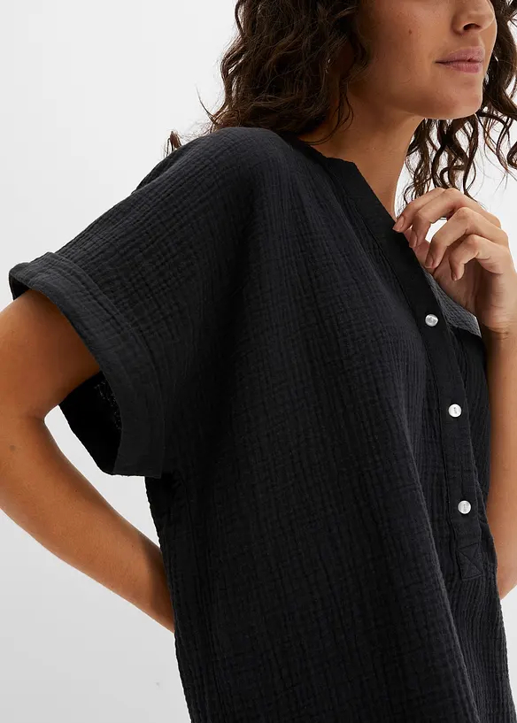 Kortermet bluse i musselin, bonprix