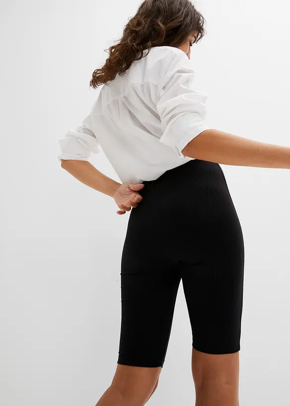 High Waist-sykkelbukse av ribbet jersey, bonprix
