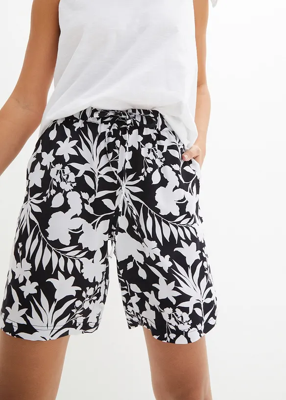 Vid shorts i viskose med h&oslash;y midje og komfortlinning, bonprix